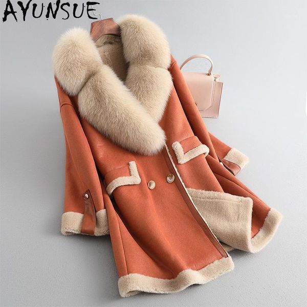 women's fur & faux ayunsue 100% wool real coat female korean style woman jacket warm winter clothes women collar 2021 abrigo mujer lw01, Black
women's fur & faux ayunsue 100% wool real coat female korean style woman jacket warm winter clothes women collar 2021 abrigo mujer lw01, Black