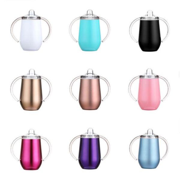 portable mug 10oz baby sippy eggshell cup stainless steel tumbler double wall big belly water bottle with lids
portable mug 10oz baby sippy eggshell cup stainless steel tumbler double wall big belly water bottle with lids