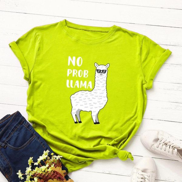 women funny alpaca print tee shirt summer streetwear cute cartoon cotton letter tees large size basic koya t-shirt, White
women funny alpaca print tee shirt summer streetwear cute cartoon cotton letter tees large size basic koya t-shirt, White