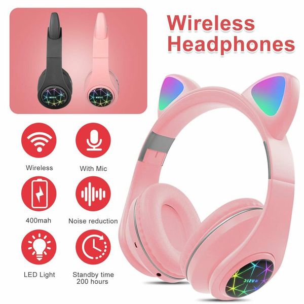 bluetooth wireless cat ear headsets led w/mic headphones for kids girls game sports mobile phone computer universal
bluetooth wireless cat ear headsets led w/mic headphones for kids girls game sports mobile phone computer universal
