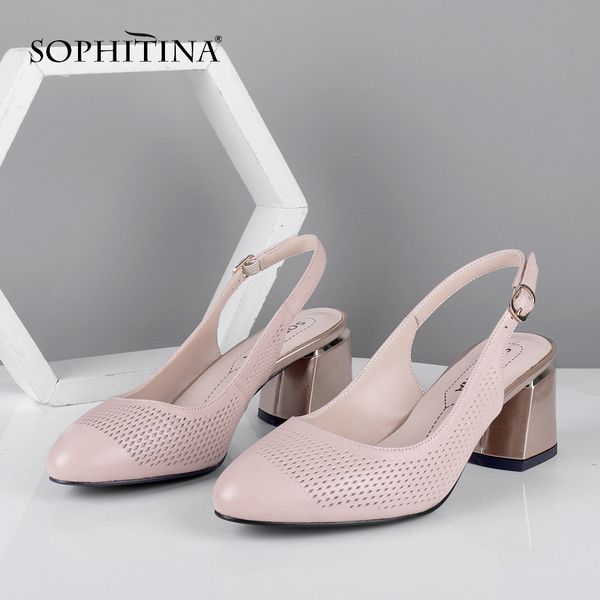 sophitina summer women new pumps pointed toe square heel high slingbacks shallow casual fashionable shoes sheepskin pumps lj200928, Black
sophitina summer women new pumps pointed toe square heel high slingbacks shallow casual fashionable shoes sheepskin pumps lj200928, Black