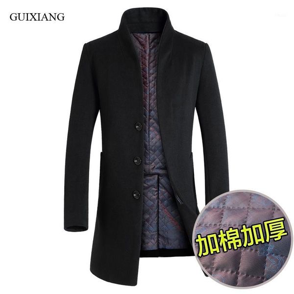 men high-end boutique warm woolen coat busiss casual stand collar wool add cotton trench overcoat men's long slim coat m-3xl1, Black
men high-end boutique warm woolen coat busiss casual stand collar wool add cotton trench overcoat men's long slim coat m-3xl1, Black