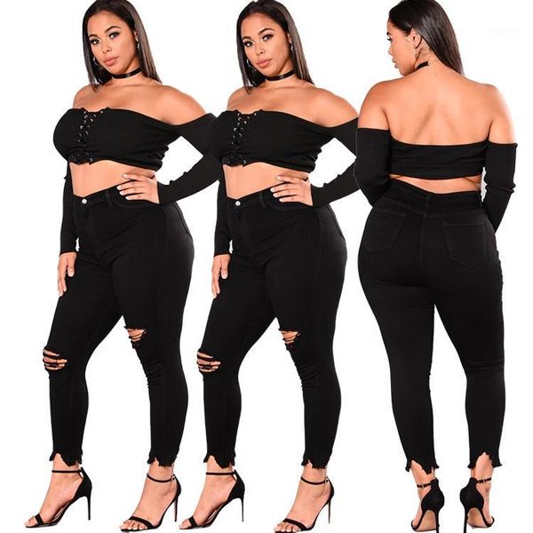 stretch ripped distressed skinny denim pants high waist shredded jeans trousers slim jeggings 2020 women black jeans1, Blue
stretch ripped distressed skinny denim pants high waist shredded jeans trousers slim jeggings 2020 women black jeans1, Blue