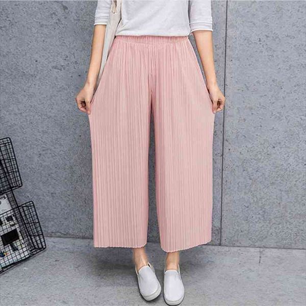 summer korean womens high waist nine points wide-legged pants fashion casual women elastic waist pleated pants, Black;white
summer korean womens high waist nine points wide-legged pants fashion casual women elastic waist pleated pants, Black;white