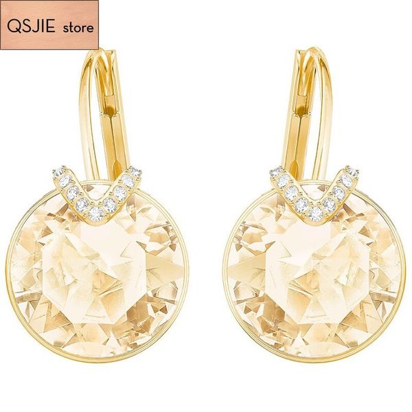 qsjie swa simple new ear nail earrings2 charming fashion jewelry, Golden;silver