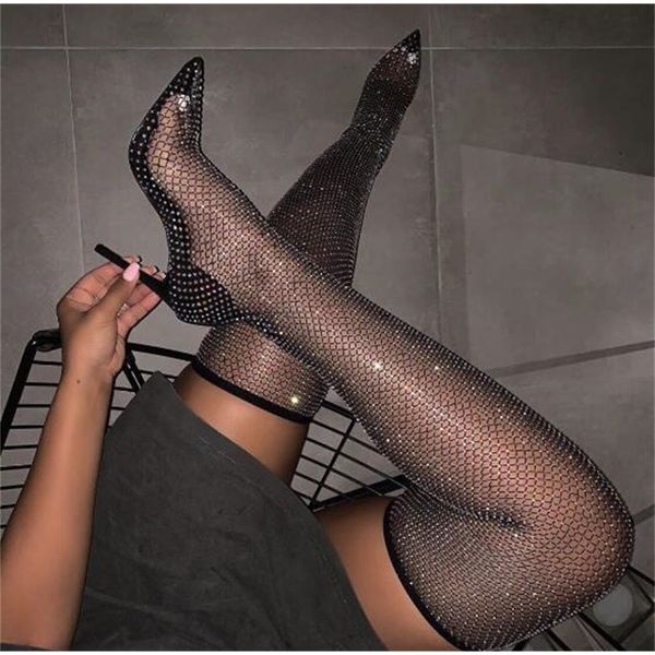 2021 mulher sapatos alto coxa preto bling claro lantejoulas diamante fishnet corta dedo do p apontado sobre o joelho meias botas y9pn, Black
2021 mulher sapatos alto coxa preto bling claro lantejoulas diamante fishnet corta dedo do p apontado sobre o joelho meias botas y9pn, Black