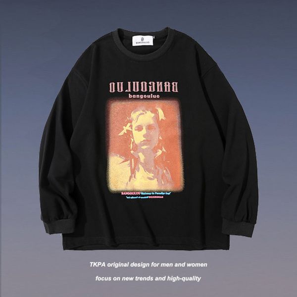 tkpa high funny cartoon character printed sweater men's fashion street loose lovers casual round neck long tee, Black
tkpa high funny cartoon character printed sweater men's fashion street loose lovers casual round neck long tee, Black