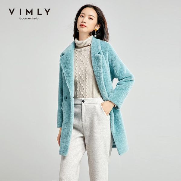 vimly winter women's wool jacket vintage lapel single button belt pocket solid thick warm blends coat female overcoat 30187, Black
vimly winter women's wool jacket vintage lapel single button belt pocket solid thick warm blends coat female overcoat 30187, Black