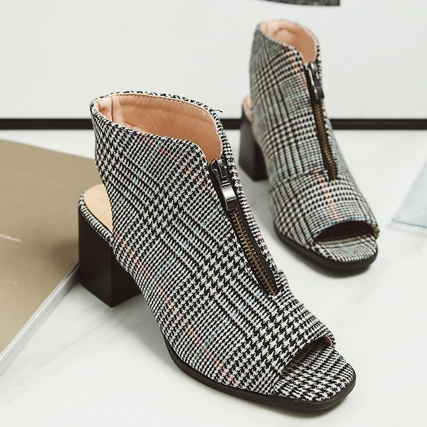 new gingham boots women sandals gladiator high heels zipper fish mouth block heels shoes female fashion summer zapatillas mujer1, Black
new gingham boots women sandals gladiator high heels zipper fish mouth block heels shoes female fashion summer zapatillas mujer1, Black