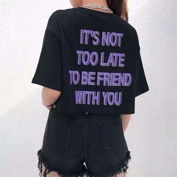 navel front and back letters exposed t-shirt women's sleeve loose summer new high waist jazz dance short top, Black;gray
navel front and back letters exposed t-shirt women's sleeve loose summer new high waist jazz dance short top, Black;gray