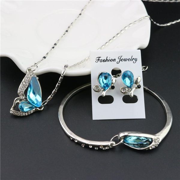 hesiod fashion design butterfly crystal necklace earring bracelet for women silver chain wedding jewelry
hesiod fashion design butterfly crystal necklace earring bracelet for women silver chain wedding jewelry