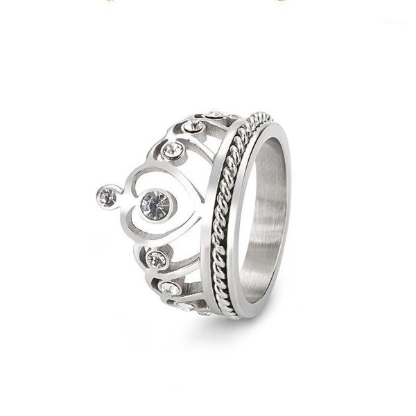 ladies crystal cubic zirconia stone wedding crown ring for women stainless steel jewelry1, Slivery;golden
ladies crystal cubic zirconia stone wedding crown ring for women stainless steel jewelry1, Slivery;golden
