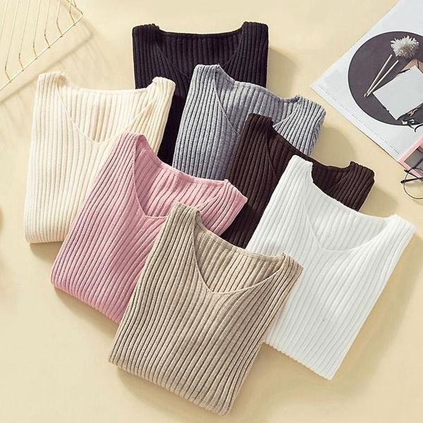 2021 pullover knit sweater women winter clothes jumper v neck soft knitted sweaters pull femme knitwear, White;black
2021 pullover knit sweater women winter clothes jumper v neck soft knitted sweaters pull femme knitwear, White;black