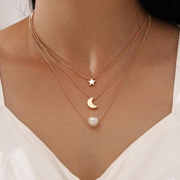 chokers 3pcs/set charm women necklaces set pearl star moon pendant clavicle chain multilayer gold necklace fashion party jewelry, Golden;silver
chokers 3pcs/set charm women necklaces set pearl star moon pendant clavicle chain multilayer gold necklace fashion party jewelry, Golden;silver