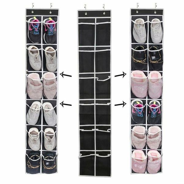 12/24 pocket over door shoe hanging storage organizer rack space saver hanger home organization bags new
12/24 pocket over door shoe hanging storage organizer rack space saver hanger home organization bags new