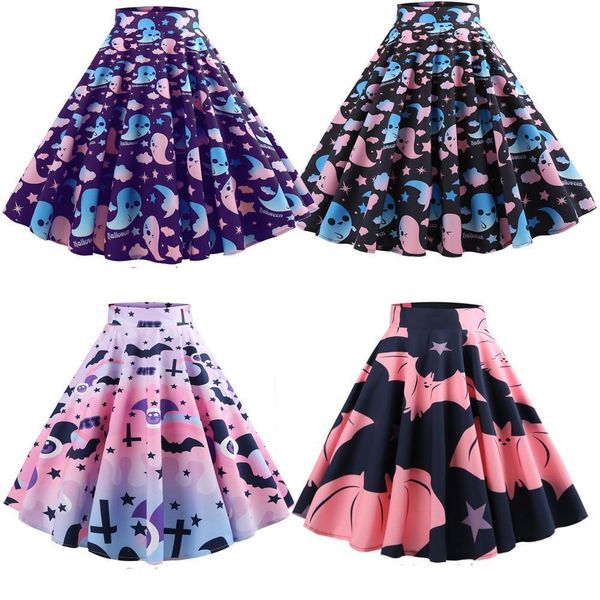 halloween skirt ghost bat print women high waist hepburn vintage skirts zipper cotton a-line skirts 60s 1950's women's vestidos, Black
halloween skirt ghost bat print women high waist hepburn vintage skirts zipper cotton a-line skirts 60s 1950's women's vestidos, Black