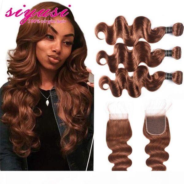 100% unprocessed human hair 3 4 bundles with closure #30 light auburn brown color body wave brazilian human hair bundles with closure, Black;brown
100% unprocessed human hair 3 4 bundles with closure #30 light auburn brown color body wave brazilian human hair bundles with closure, Black;brown