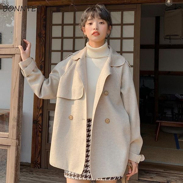 women's wool & blends women khaki sashes loose simple elegant sweet all-match students ins korean trendy office winter female coat outw, Black
women's wool & blends women khaki sashes loose simple elegant sweet all-match students ins korean trendy office winter female coat outw, Black