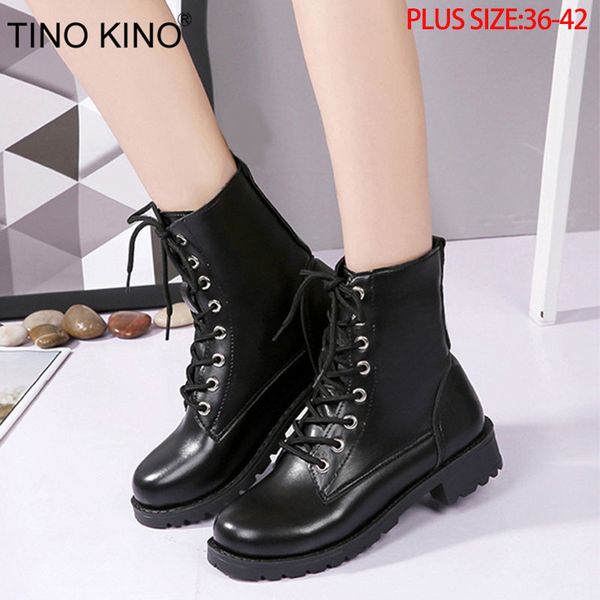 2021 new tino kino women autumn ankle boots ladies lace up fashion punk motorcycle shoes thick middle heels plus size gm39, Black
2021 new tino kino women autumn ankle boots ladies lace up fashion punk motorcycle shoes thick middle heels plus size gm39, Black