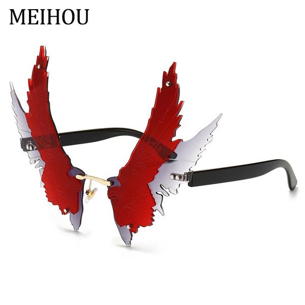 unique oversized women's sunglasses new designer wing red rimless sun glasses female clear shades, White;black
unique oversized women's sunglasses new designer wing red rimless sun glasses female clear shades, White;black