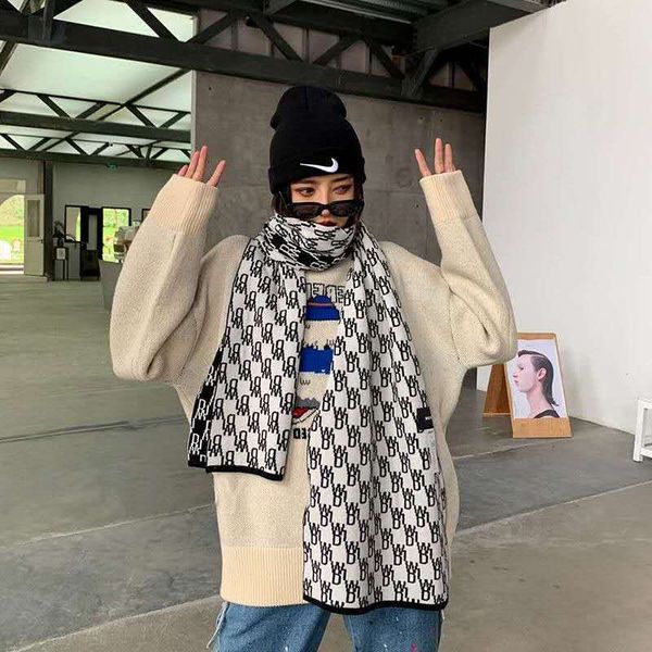 correct we11done letter double sided printed wool welldone scarf women's winter cashmere knitted bib, Blue;gray
correct we11done letter double sided printed wool welldone scarf women's winter cashmere knitted bib, Blue;gray
