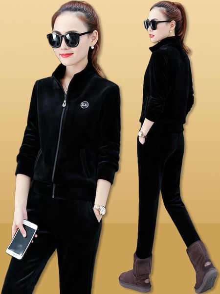 golden velvet sportswear suit women's autumn winter 2020 new fashion plush thickened warm sweater leisure two piece set, Gray
golden velvet sportswear suit women's autumn winter 2020 new fashion plush thickened warm sweater leisure two piece set, Gray