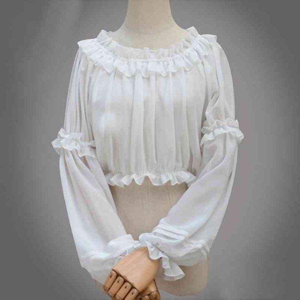 Spring Summer Women Chiffon Short Lolita Shirt Gothic Victorian Blouse Girls Casual Bottoming Shirt White Black Corset Tops
Spring Summer Women Chiffon Short Lolita Shirt Gothic Victorian Blouse Girls Casual Bottoming Shirt White Black Corset Tops