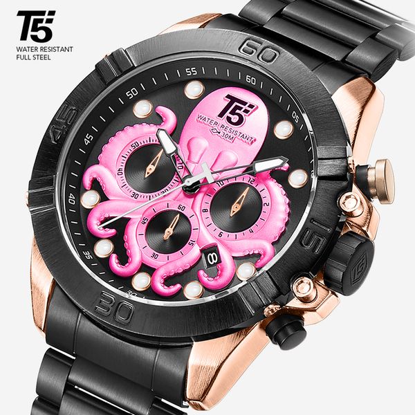 t5 - luxury men's sports watch, quartz timer, waterproof, pink, gold and black, Slivery;brown
t5 - luxury men's sports watch, quartz timer, waterproof, pink, gold and black, Slivery;brown