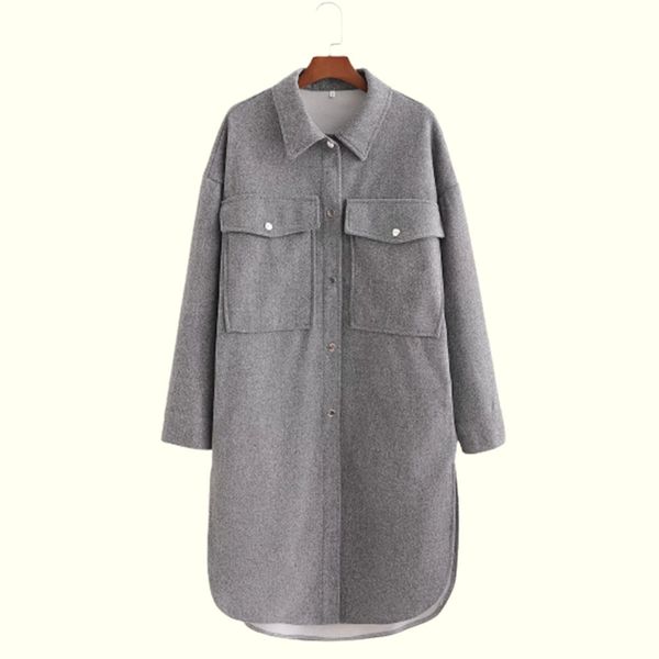 2021 new women 2021 fashion simplicity grey jacket coat long sleeve pockets female outerwear overcoat az1q, Black
2021 new women 2021 fashion simplicity grey jacket coat long sleeve pockets female outerwear overcoat az1q, Black