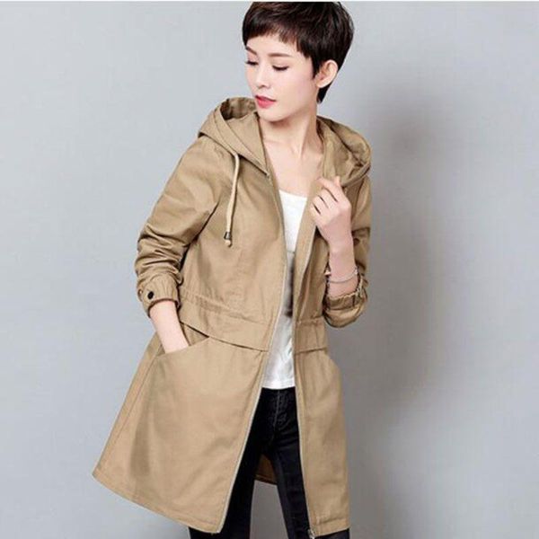 women's trench coats autumn 2021 spring windbreaker women medium long hooded coat large size casual pure color, Tan;black
women's trench coats autumn 2021 spring windbreaker women medium long hooded coat large size casual pure color, Tan;black