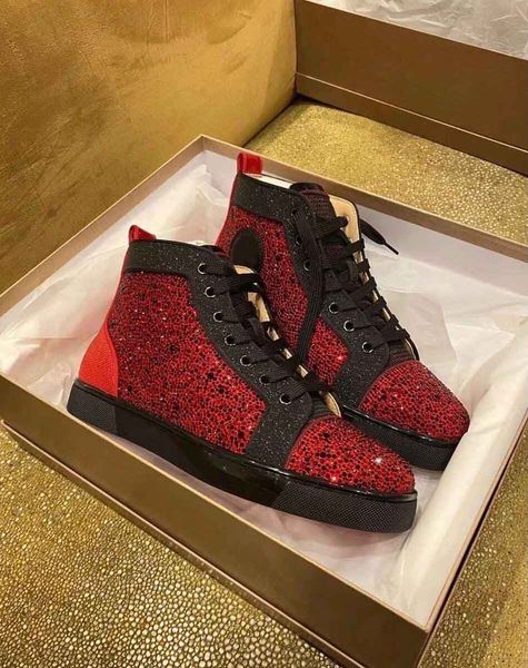 elegant designer high-red bottom sneaker rhinestone trainers shiny strass casual walking -- dress,party,wedding with box,eu 35-47, Black
elegant designer high-red bottom sneaker rhinestone trainers shiny strass casual walking -- dress,party,wedding with box,eu 35-47, Black
