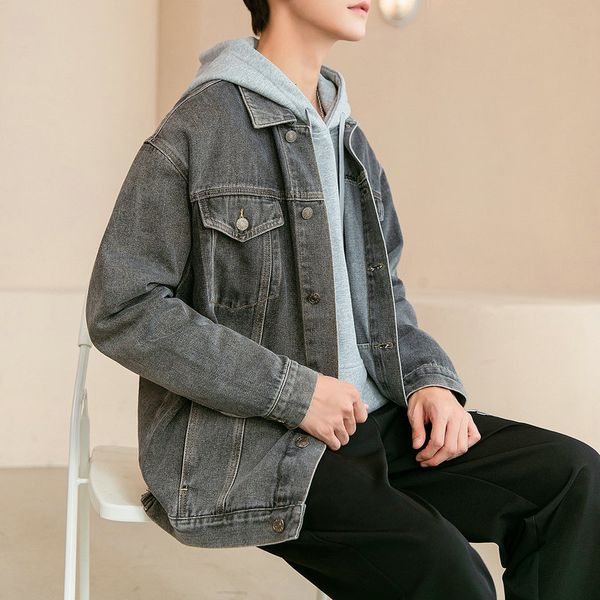 denim korean fashion jacket men's casual versatile students in spring and autumn of 2021, Black;brown
denim korean fashion jacket men's casual versatile students in spring and autumn of 2021, Black;brown