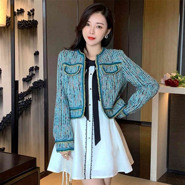 women's jackets runway fall winter korean vintage wool tweed jacket coat women casual cardigan long sleeve elegant female outerwear jdg, Black;brown
women's jackets runway fall winter korean vintage wool tweed jacket coat women casual cardigan long sleeve elegant female outerwear jdg, Black;brown