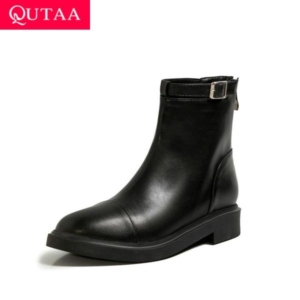 boots qutaa 2021 square low heel zipper women shoes round toe pu leather ladies spring concise single size 34-43, Black
boots qutaa 2021 square low heel zipper women shoes round toe pu leather ladies spring concise single size 34-43, Black