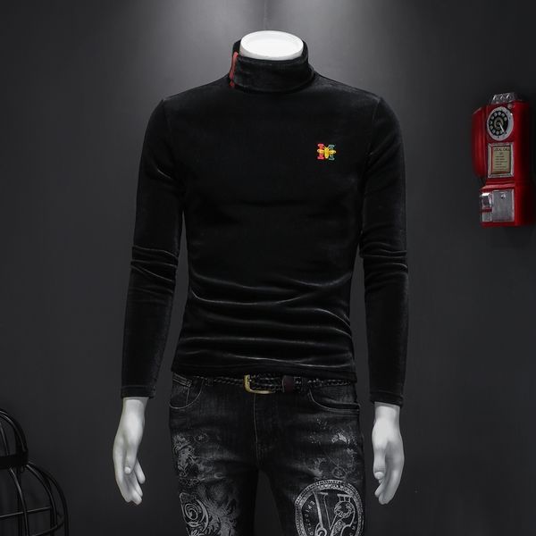 winter high-neck gold velvet long-sleeved t-shirt men's autumn and winter double-sided velvet thick high-neck slim fashion all-match to, White;black
winter high-neck gold velvet long-sleeved t-shirt men's autumn and winter double-sided velvet thick high-neck slim fashion all-match to, White;black