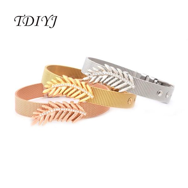 charm bracelets tdiyj keeper jewelry stainless steel mesh bracelet with crystal palm leaf brushed slide charms 3set, Golden;silver
charm bracelets tdiyj keeper jewelry stainless steel mesh bracelet with crystal palm leaf brushed slide charms 3set, Golden;silver