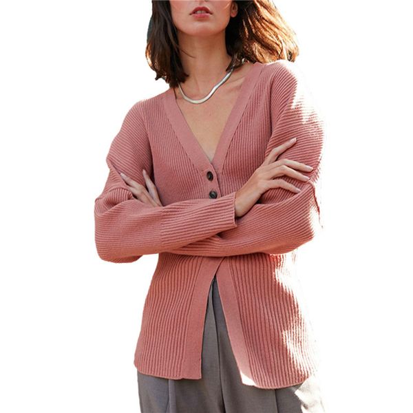2020 women knitted cardigans sweater fashion autumn long sleeve loose coat casual button thick v neck solid female, White;black
2020 women knitted cardigans sweater fashion autumn long sleeve loose coat casual button thick v neck solid female, White;black