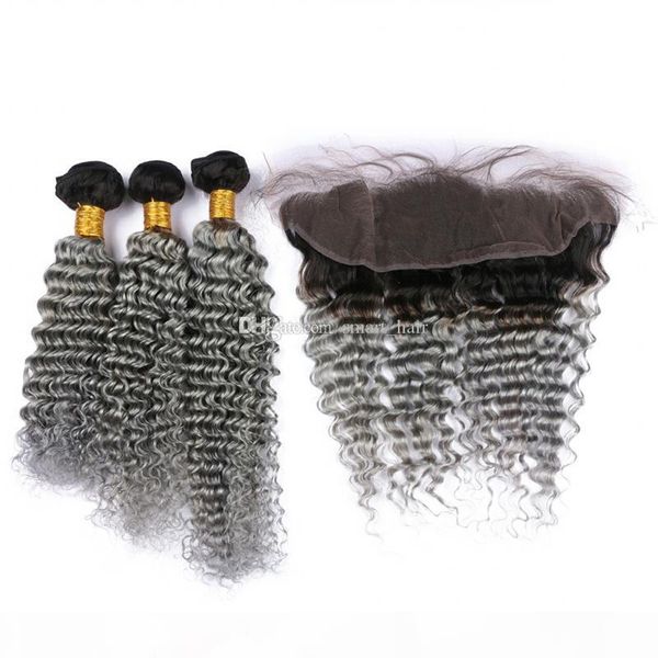 dark roots deep wave 1b grey hair 3bundles with lace frontal ombre grey deep curly hair weaves extension with ear to ear frontal, Black;brown
dark roots deep wave 1b grey hair 3bundles with lace frontal ombre grey deep curly hair weaves extension with ear to ear frontal, Black;brown