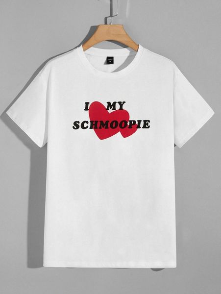 men slogan & heart print tee 56nb#, White;black
men slogan & heart print tee 56nb#, White;black