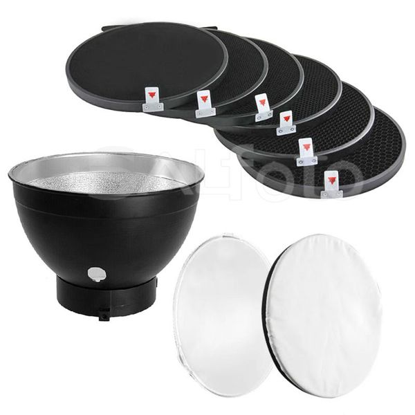 7" 18cm bowens standard reflector dish 10 20 30 40 50 60 degree honeycomb grid soft diffuser lamp shade for strobe flash light
7" 18cm bowens standard reflector dish 10 20 30 40 50 60 degree honeycomb grid soft diffuser lamp shade for strobe flash light