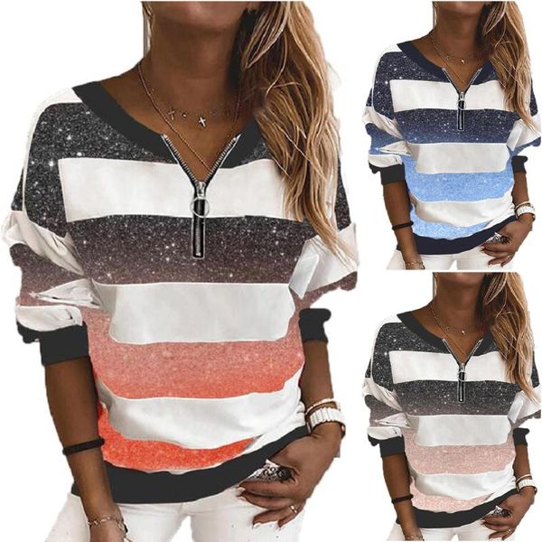 women's hoodies & sweatshirts women striped gradient printed sweatshirt zip v-neck long sleeve pullover loose fashion wiinter spring j, Black
women's hoodies & sweatshirts women striped gradient printed sweatshirt zip v-neck long sleeve pullover loose fashion wiinter spring j, Black