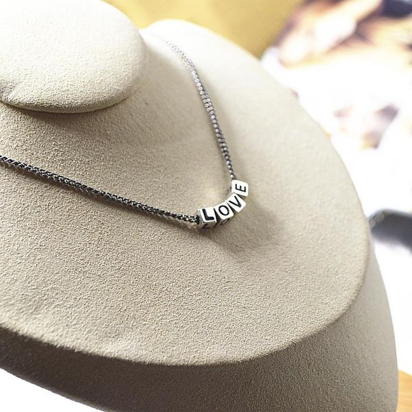 925 sterling silver love letter choker square necklace for men women men couple jewelry thai silver clavicle necklace s-n667
925 sterling silver love letter choker square necklace for men women men couple jewelry thai silver clavicle necklace s-n667