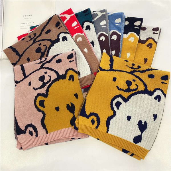 winter 2021 new children's cartoon autumn cute little bear jacquard baby bib boys and girls' knitted scarf, Red;brown
winter 2021 new children's cartoon autumn cute little bear jacquard baby bib boys and girls' knitted scarf, Red;brown