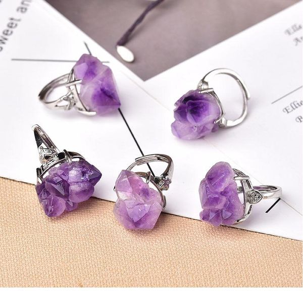 natural amethyst cluster ring mineral jewelry ornaments wedding gifts gemstone souvenir healing meditation decoration ad qyljez, Black
natural amethyst cluster ring mineral jewelry ornaments wedding gifts gemstone souvenir healing meditation decoration ad qyljez, Black