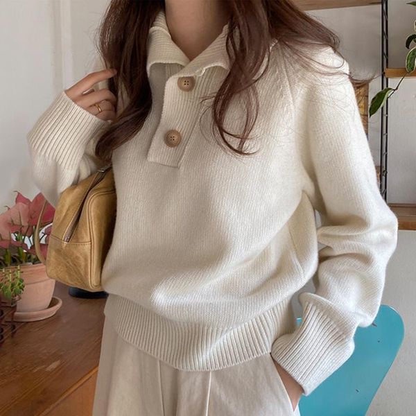 women's sweaters zcsmll korean fashion autumn and winter collar two button lapel casual long sleeve sweater for women 2021, White;black
women's sweaters zcsmll korean fashion autumn and winter collar two button lapel casual long sleeve sweater for women 2021, White;black