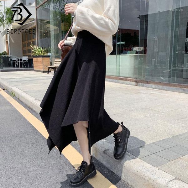 new women irregular high waist knitted midi a-line skirts autumn winter elegant korean style solid skirt b0n221n1, Black
new women irregular high waist knitted midi a-line skirts autumn winter elegant korean style solid skirt b0n221n1, Black
