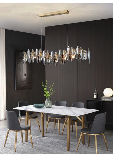 wave design modern crystal light lamp chandelier for dining room luxury smoky gray cristal lamps brief kitchen island hang
wave design modern crystal light lamp chandelier for dining room luxury smoky gray cristal lamps brief kitchen island hang