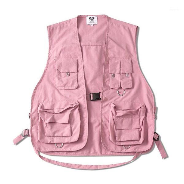 mens multiple pockets cargo vest hiphop vest men dad core sleeveless jacket gilet men's pink streetwear coat1, Black;white
mens multiple pockets cargo vest hiphop vest men dad core sleeveless jacket gilet men's pink streetwear coat1, Black;white