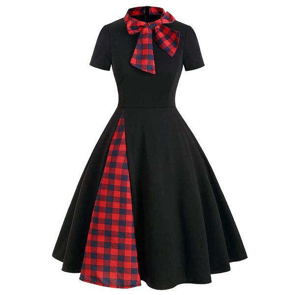 popular plaid stand collar zipper bow princess hem slim-fitting mid-waist knitted european and american womens clothing dress, White;black
popular plaid stand collar zipper bow princess hem slim-fitting mid-waist knitted european and american womens clothing dress, White;black