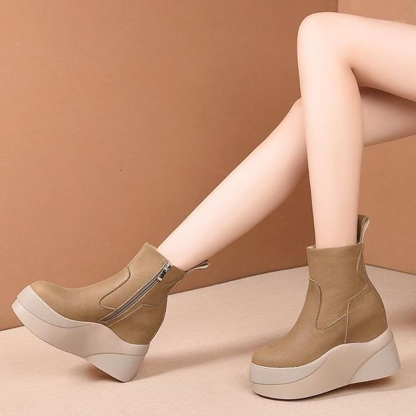 ribetrini high platform women genuine leather shoes women thick sole height increasing high heels boots autumn boots1, Black
ribetrini high platform women genuine leather shoes women thick sole height increasing high heels boots autumn boots1, Black
